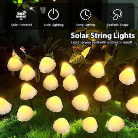 OZS weatherproof mushrooms withstand rain for year-round outdoor illumination