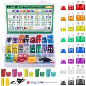 PACETAP 304pcs fuse kit full view for quick on-road replacements