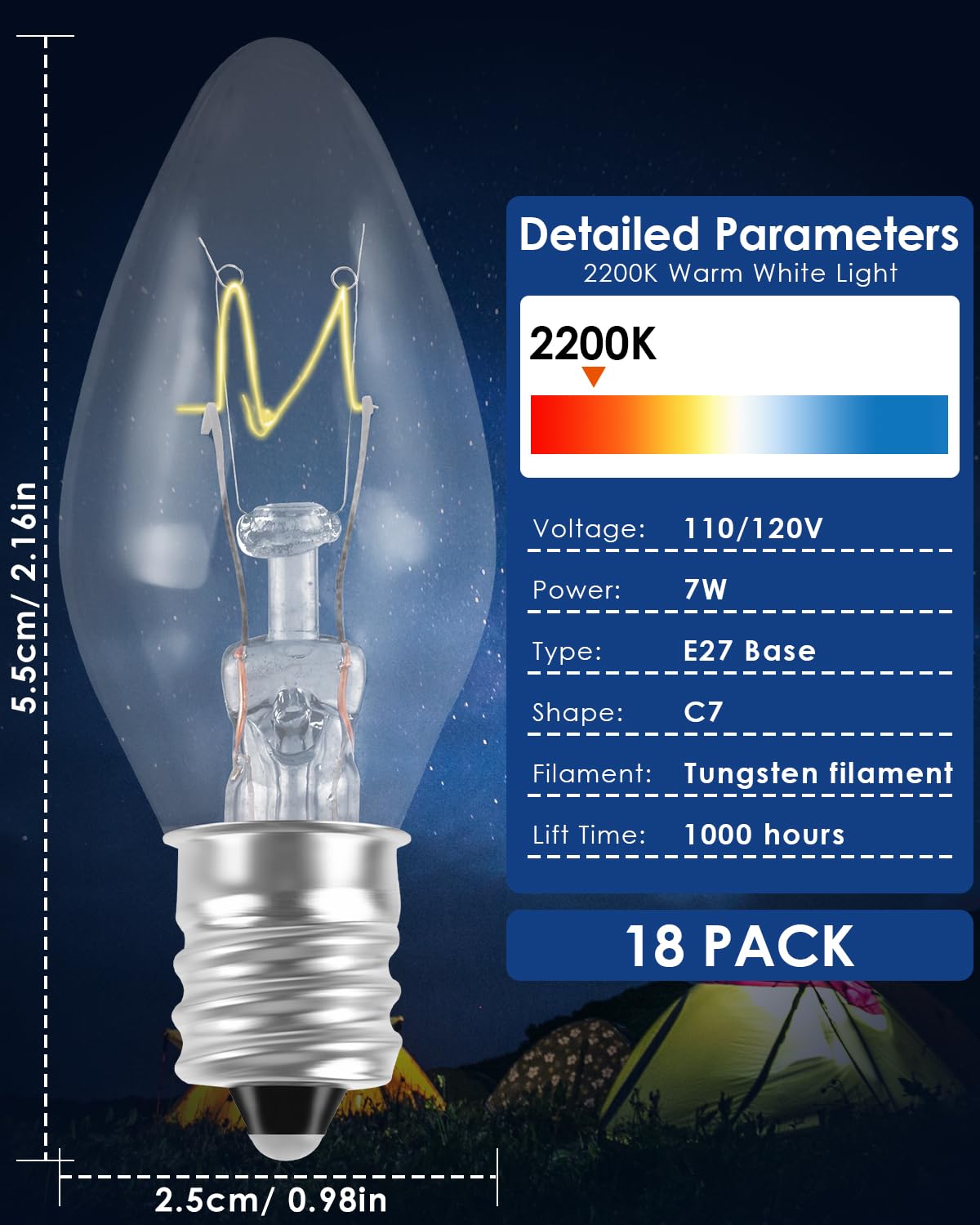 PACETAP 7W C7 bulbs in salt lamp providing warm glow