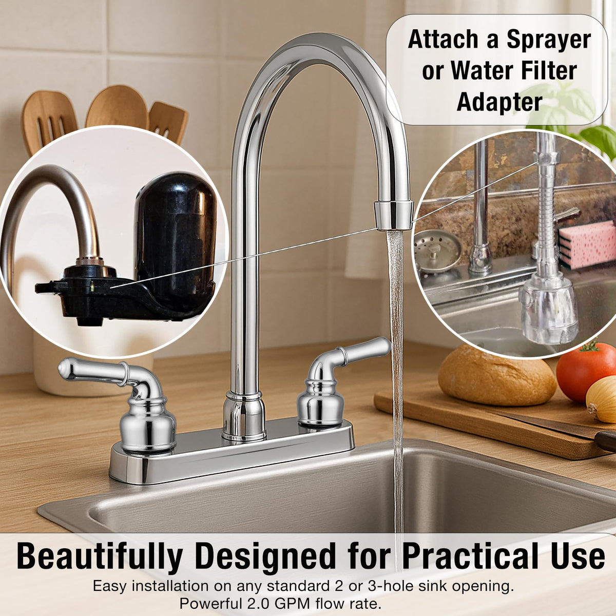 Pacific Bay Lynden durable disk valve helps prevent dripping during routines