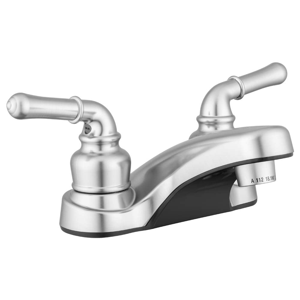 Pacific Bay Lynden faucet with two levers for precise temperature control.