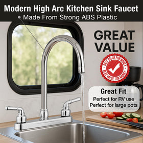Pacific Bay Lynden two-handle kitchen faucet polished chrome enabling quick temperature adjustments