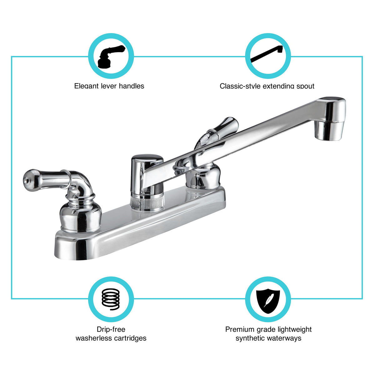 Pacific Bay PB-K14CP ABS body with metallic plating for durable installation