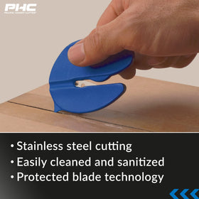 Pacific Handy Cutter BC347 tape splitter demonstrates bladeless cut for packaging.