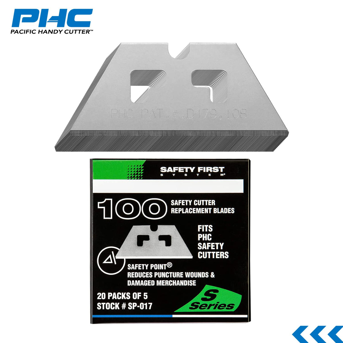 Pacific Handy Cutter SP017 sharp edge blades ensure clean, controlled box opening.