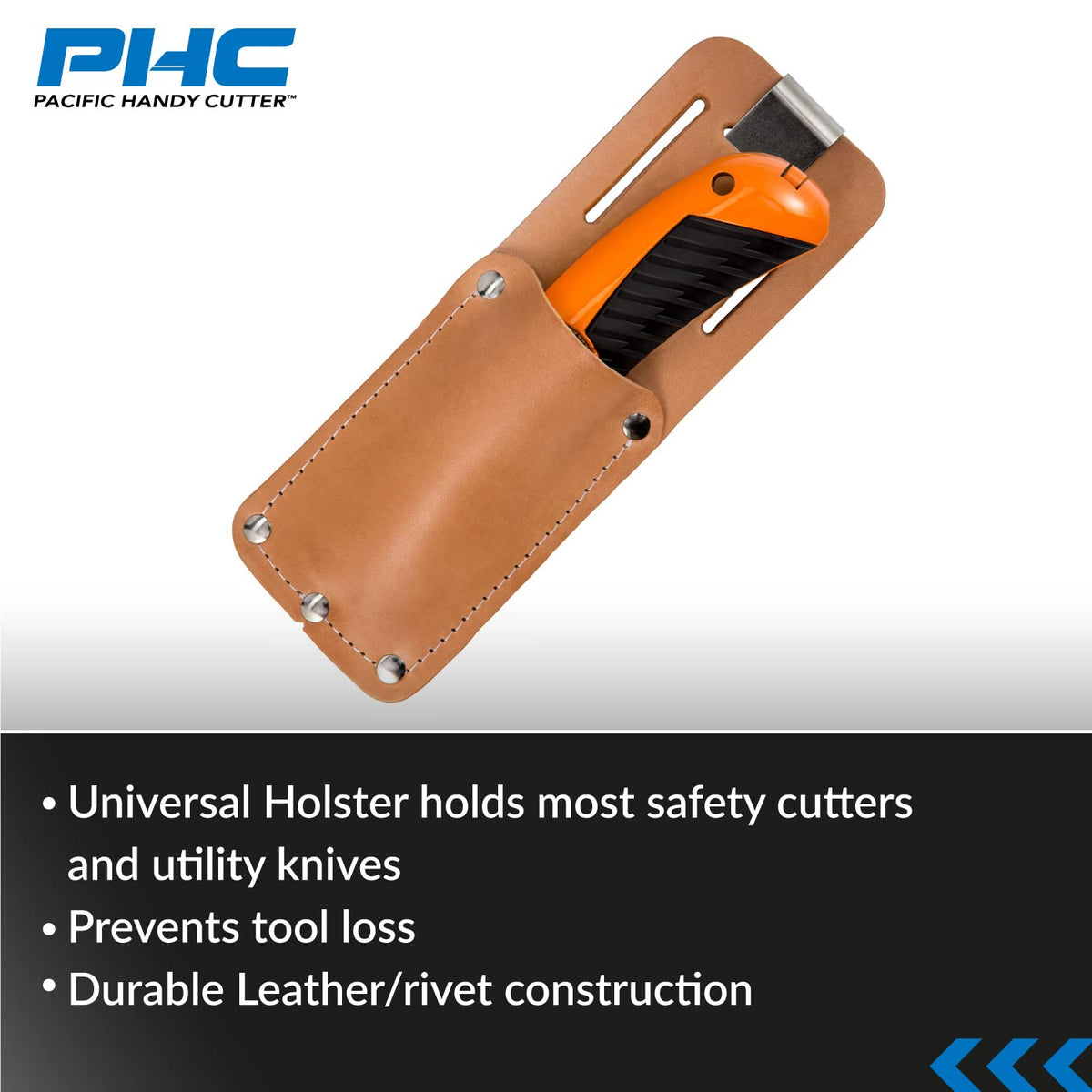 Pacific Handy Cutter UKH326 universal holster fits most safety cutters and knives.