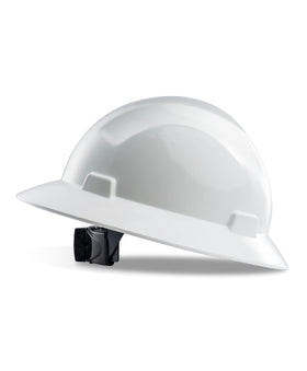 PACIFIC PPE full-brim hard hat front view for enhanced head protection during outdoor work.