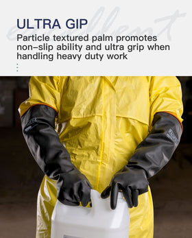 PACIFIC PPE latex gloves resist alkalis in demanding tasks.