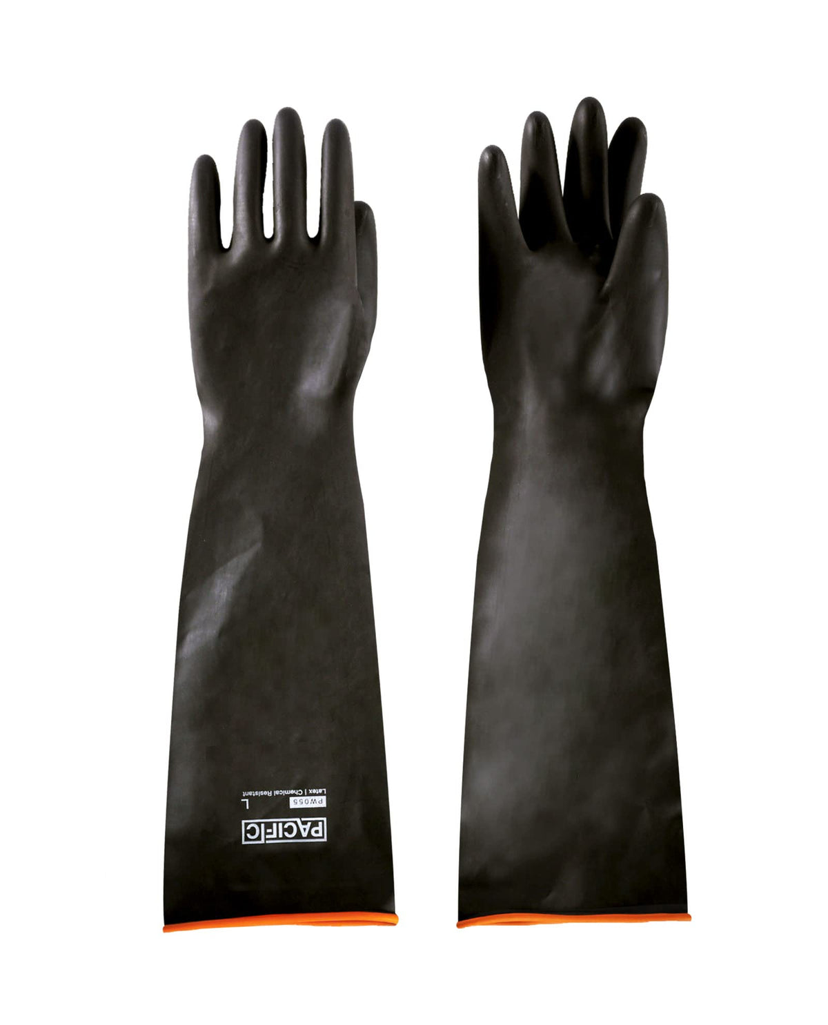 PACIFIC PPE heavy-duty latex gloves with palm texture for secure wet grip.