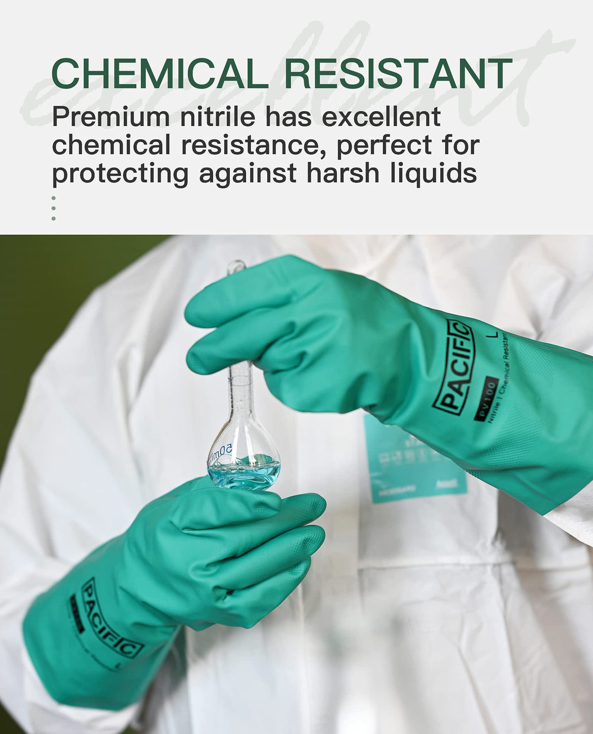 PACIFIC PPE nitrile gloves soft flocked liner for comfortable wear