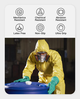 PACIFIC PPE nitrile gloves with textured palm grip for secure wet handling