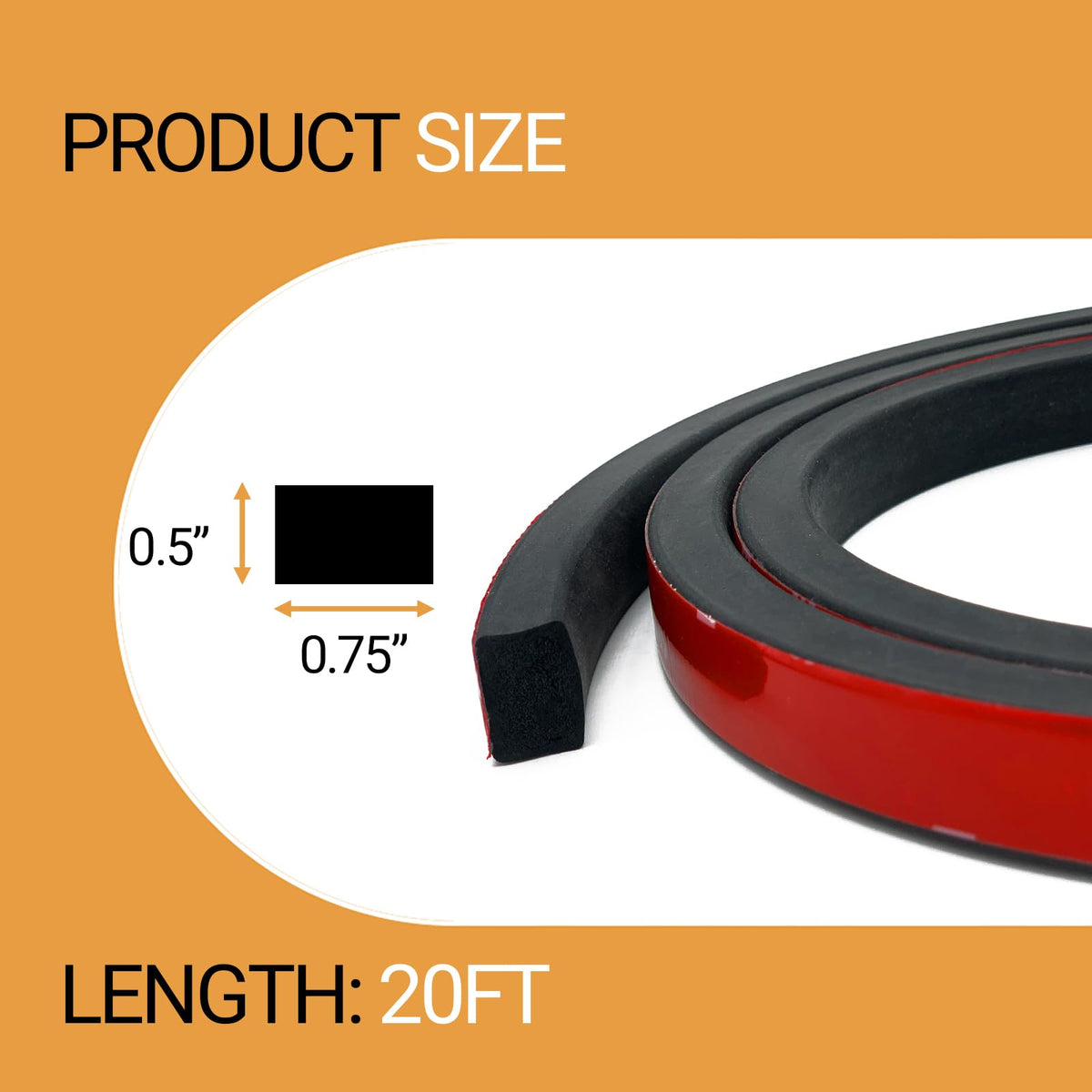 PACIXU rectangle foam seal for versatile weatherproofing on doors and windows.