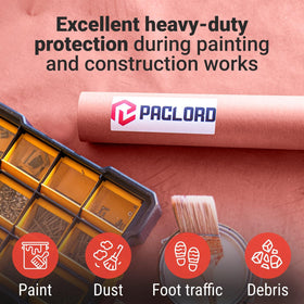 Paclord paper rolls out easily by hand for quick setup on site.