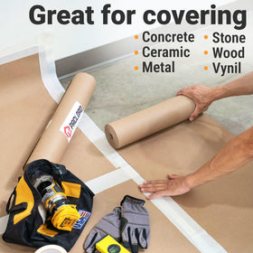 Paclord long roll 166 ft provides ample coverage for remodeling.