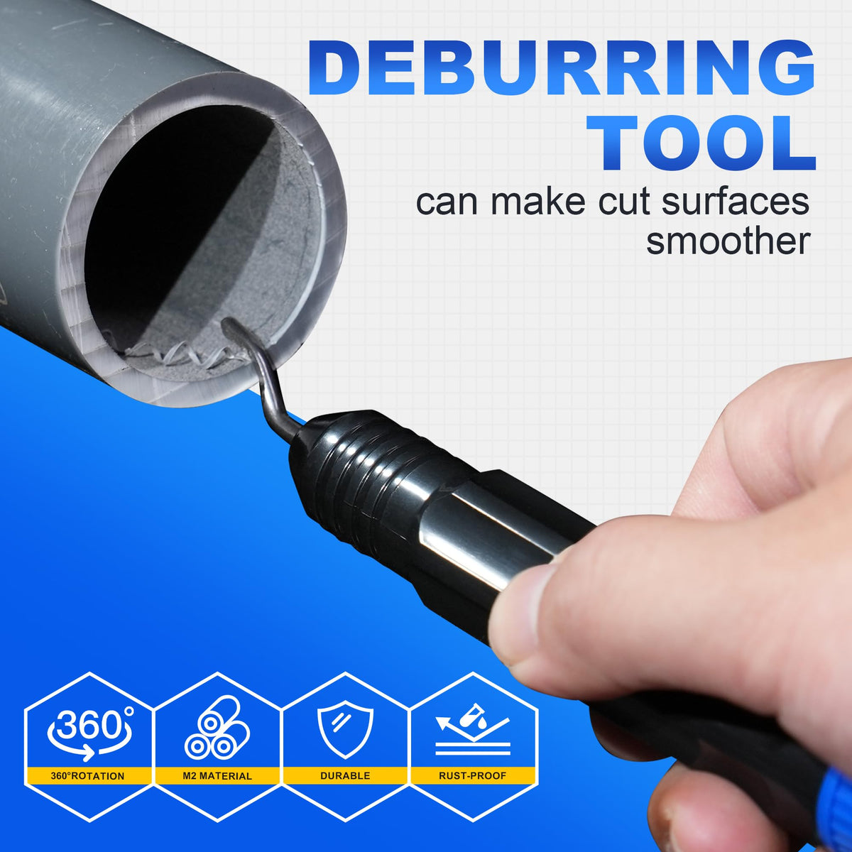 Pacmann safety lock keeps the tool secured when idle