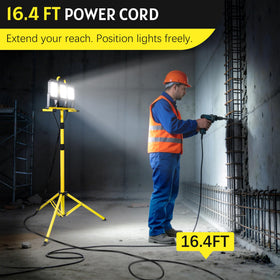 Tempered glass cover protects LEDs during tough construction work.