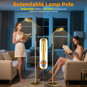 PACOVY floor lamp with adjustable height enables customized setup.