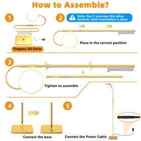 PACOVY floor lamp features tool-free assembly in minutes.