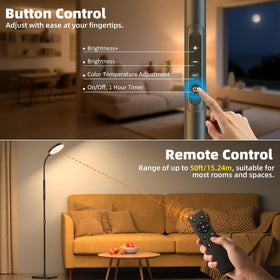 PACOVY remote control offers convenient lighting adjustments from across the room.