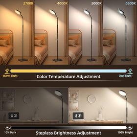 PACOVY floor lamp remote control attaches magnetically for easy access