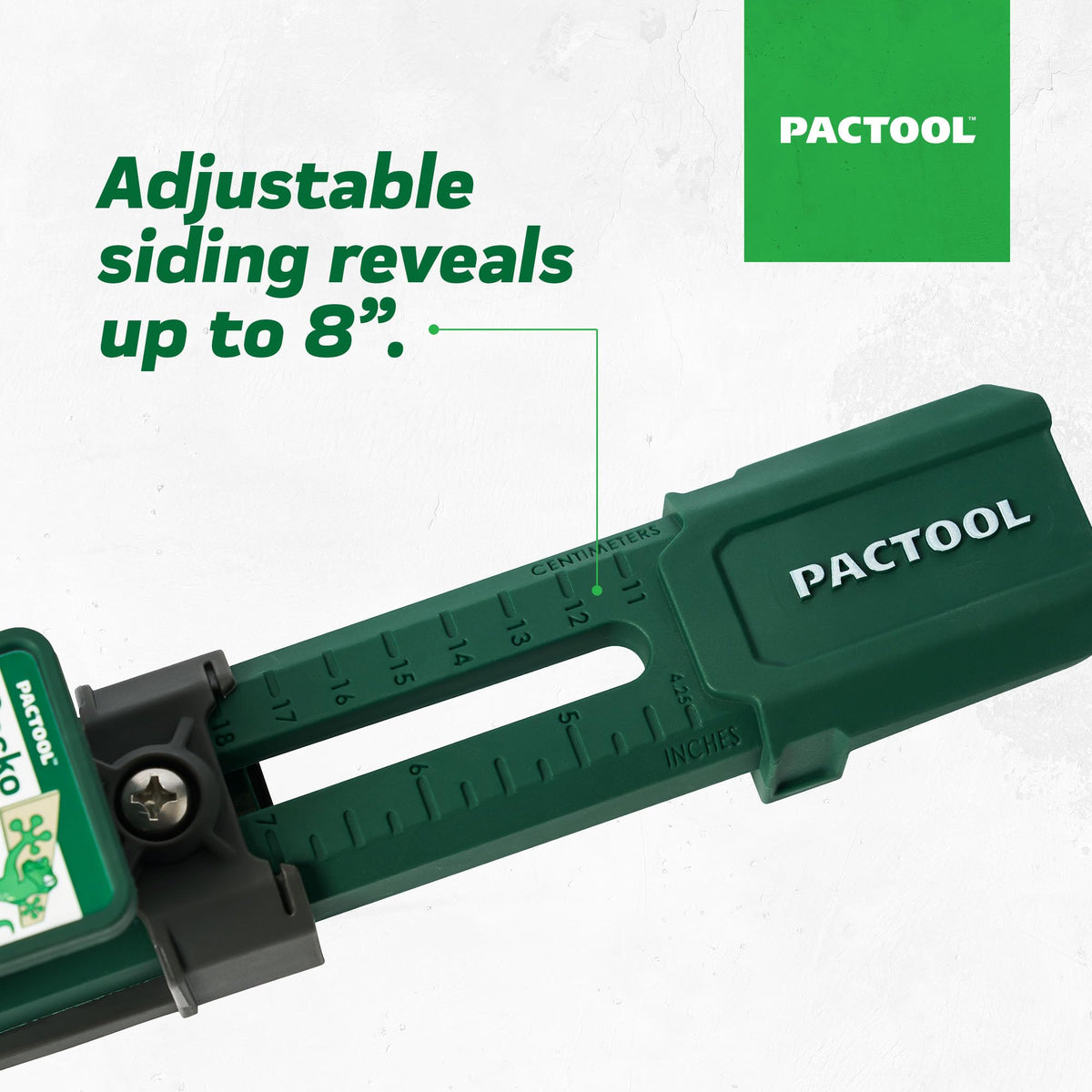 PacTool Gecko Gauge compatible with Hardie fiber cement siding.