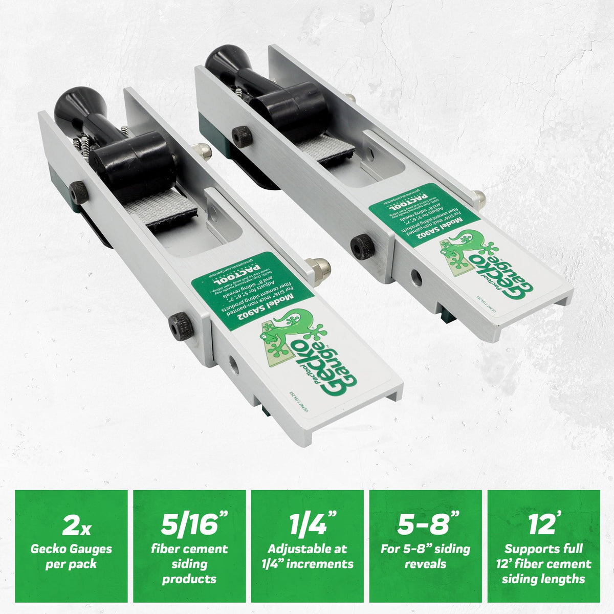 PacTool SA902 Gecko Gauge adjustable 5in reveal for precise fiber cement spacing