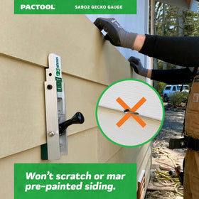 PacTool SA902 Gecko Gauge patented friction-cam keeps siding steady