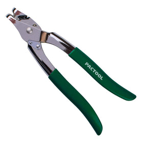 PacTool VA102 SnapLock Punch in use to create locking tabs on siding for secure edge finishes.