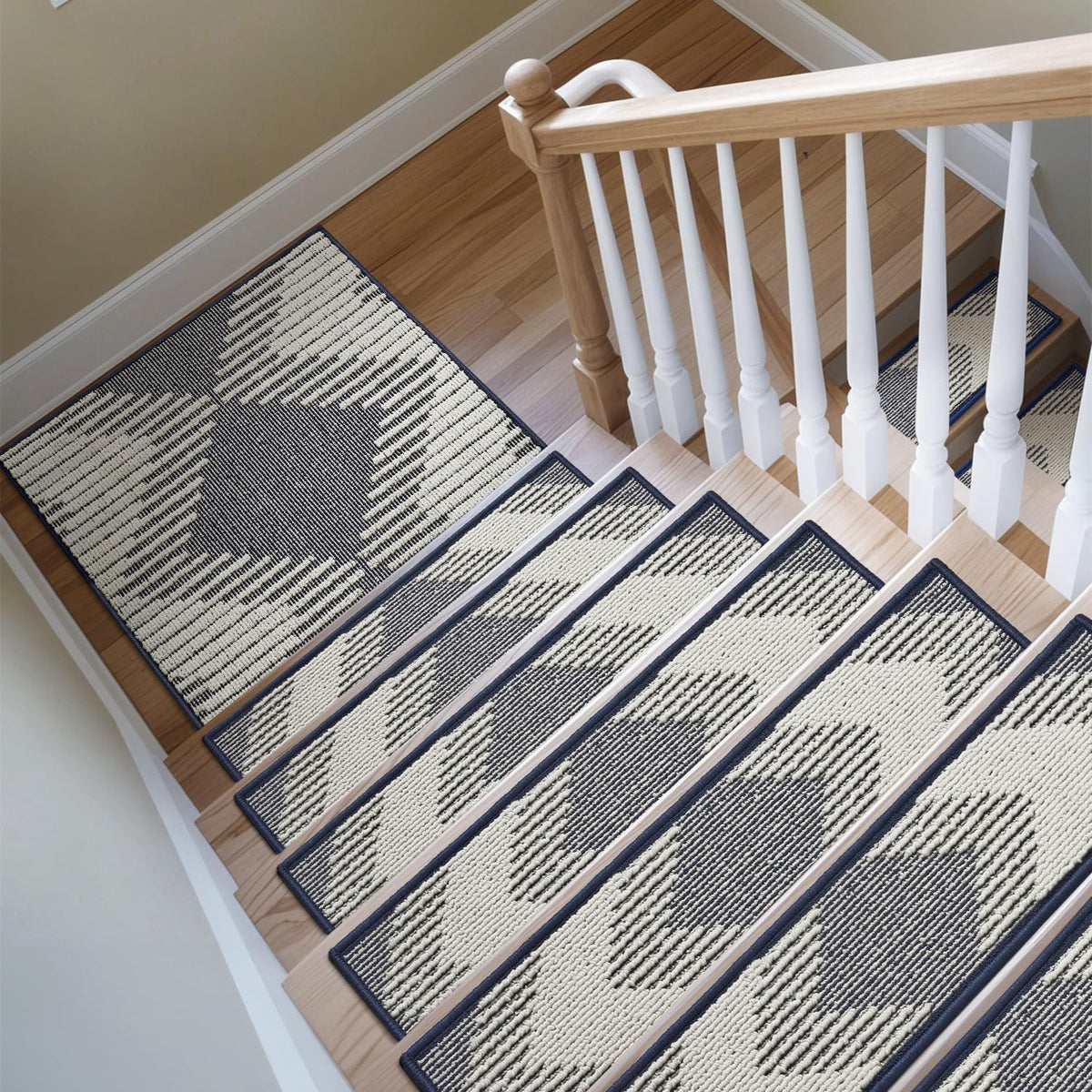 PADOOR durable blue stair treads provide lasting cushioning.