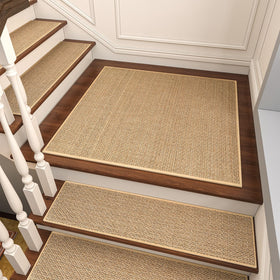 PADOOR non-slip stair treads on wooden steps with rubber backing for grip
