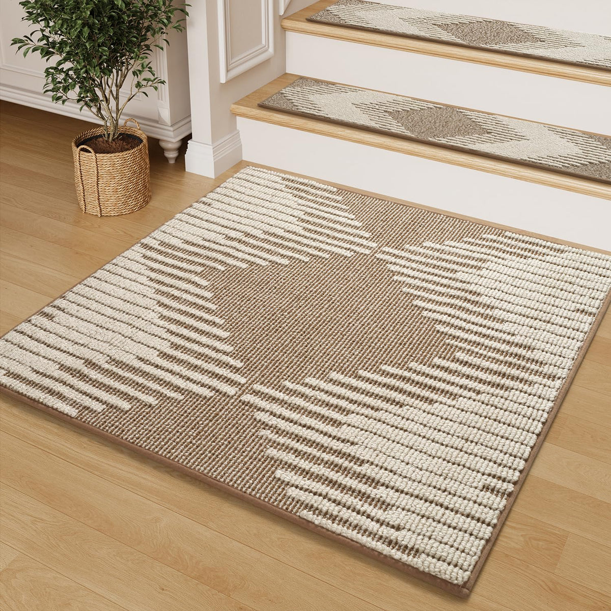 PADOOR stair treads non-slip for wooden steps improve traction and safety.