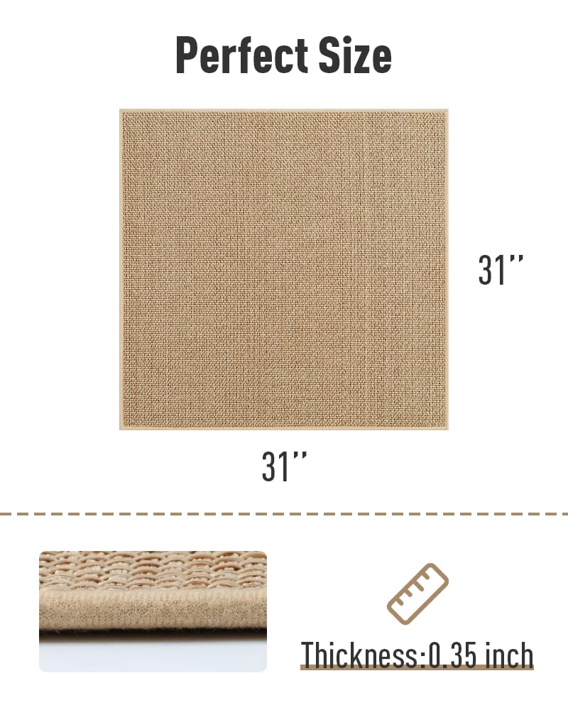 PADOOR square 30x30 inch mat fits standard wooden stairs securely