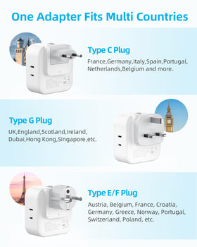 PAEWOK 8-in-1 side-ports view shows detachable plugs for Europe.