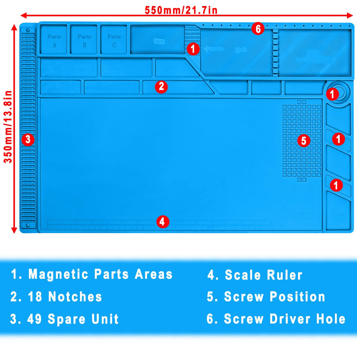 PAFOWO magnetic areas help organize screws and small parts for quicker repairs