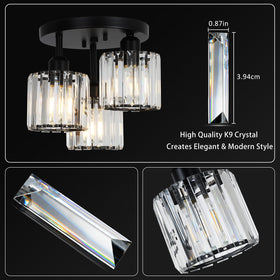 PAUFUL clear crystal shade lighting a kitchen with an elegant sparkle.