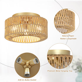 PAUFUL modern boho ceiling light serves as a living room focal point