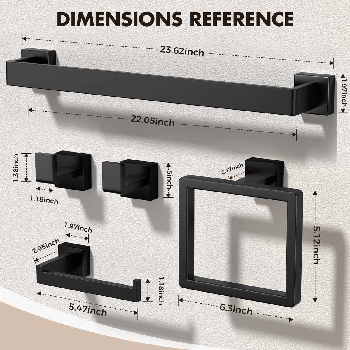 PAHSFS 24-inch towel bar left view demonstrates wall-mounted storage solution