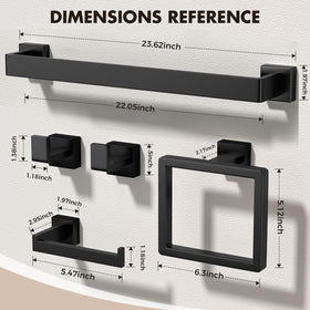 PAHSFS 24-inch towel bar left view demonstrates wall-mounted storage solution