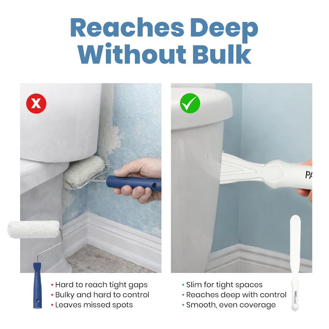 PAINT BEHIND flat brush for clean edges behind walls.