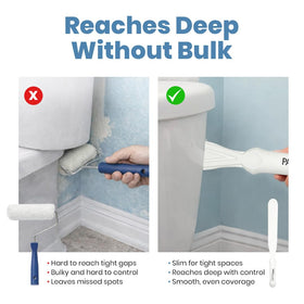 PAINT BEHIND flat brush for clean edges behind walls.