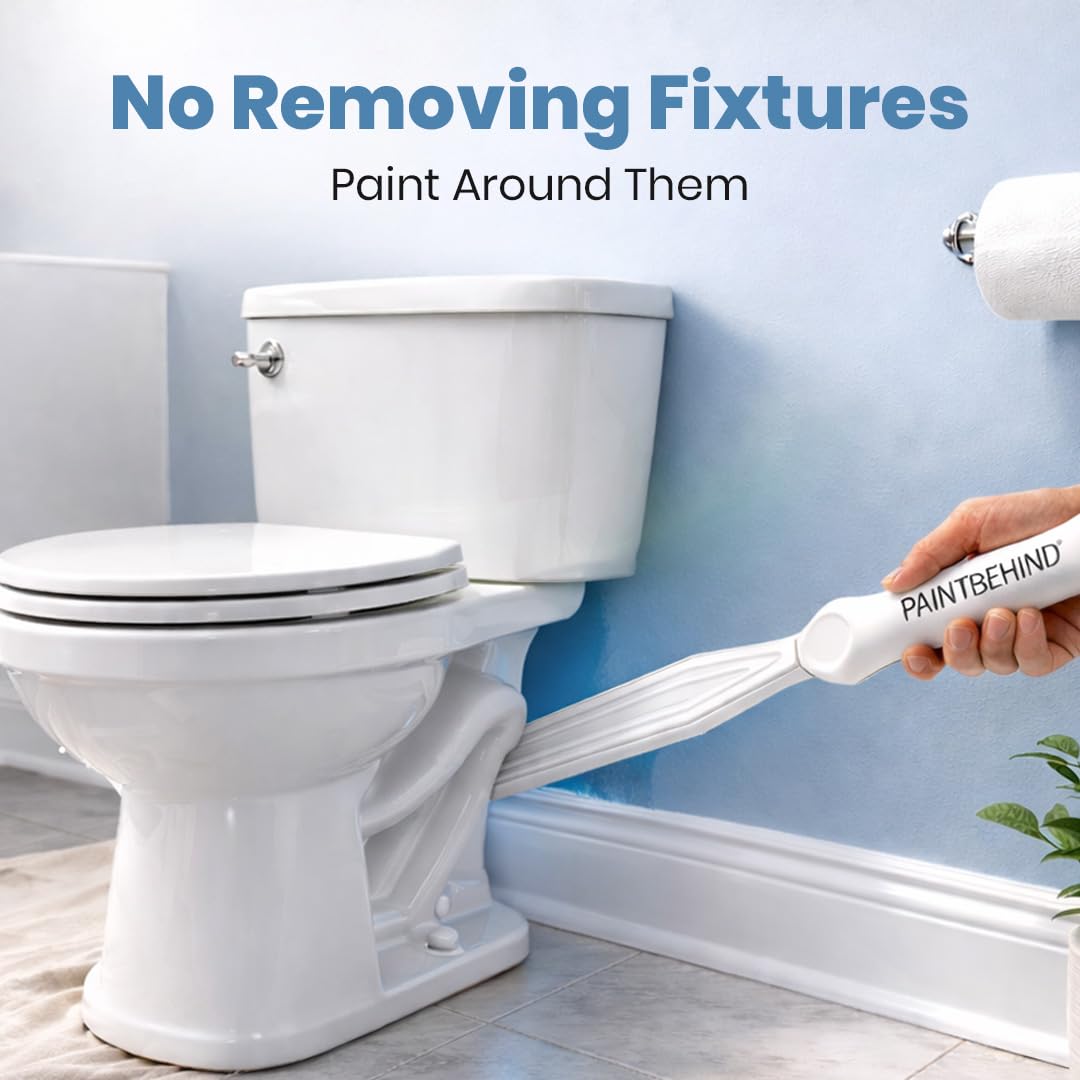 PAINT BEHIND removable pad for quick, easy cleanup after painting.
