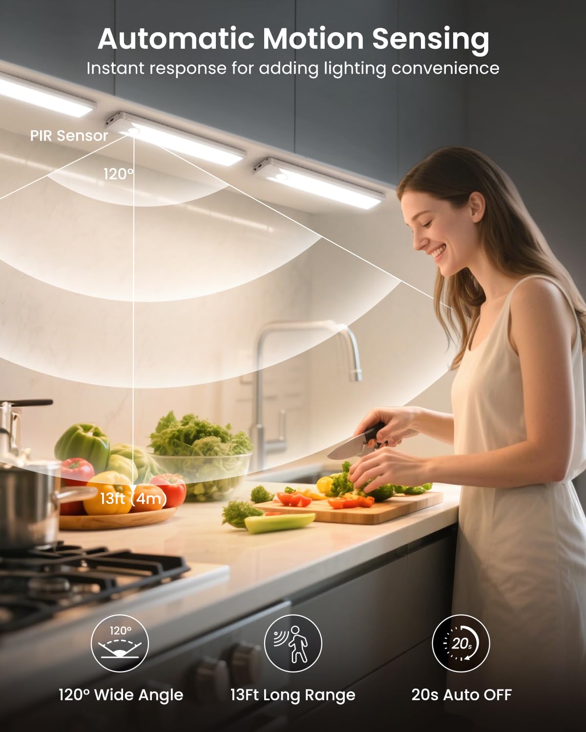 Pak 41-LED Under-Cabinet Light delivering glare-free daylight illumination.