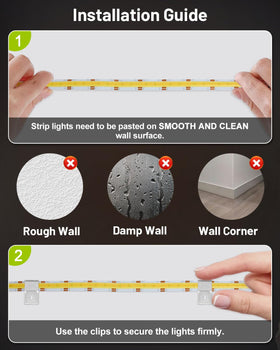 Pak COB LED strip music mode syncs lighting to soundtrack