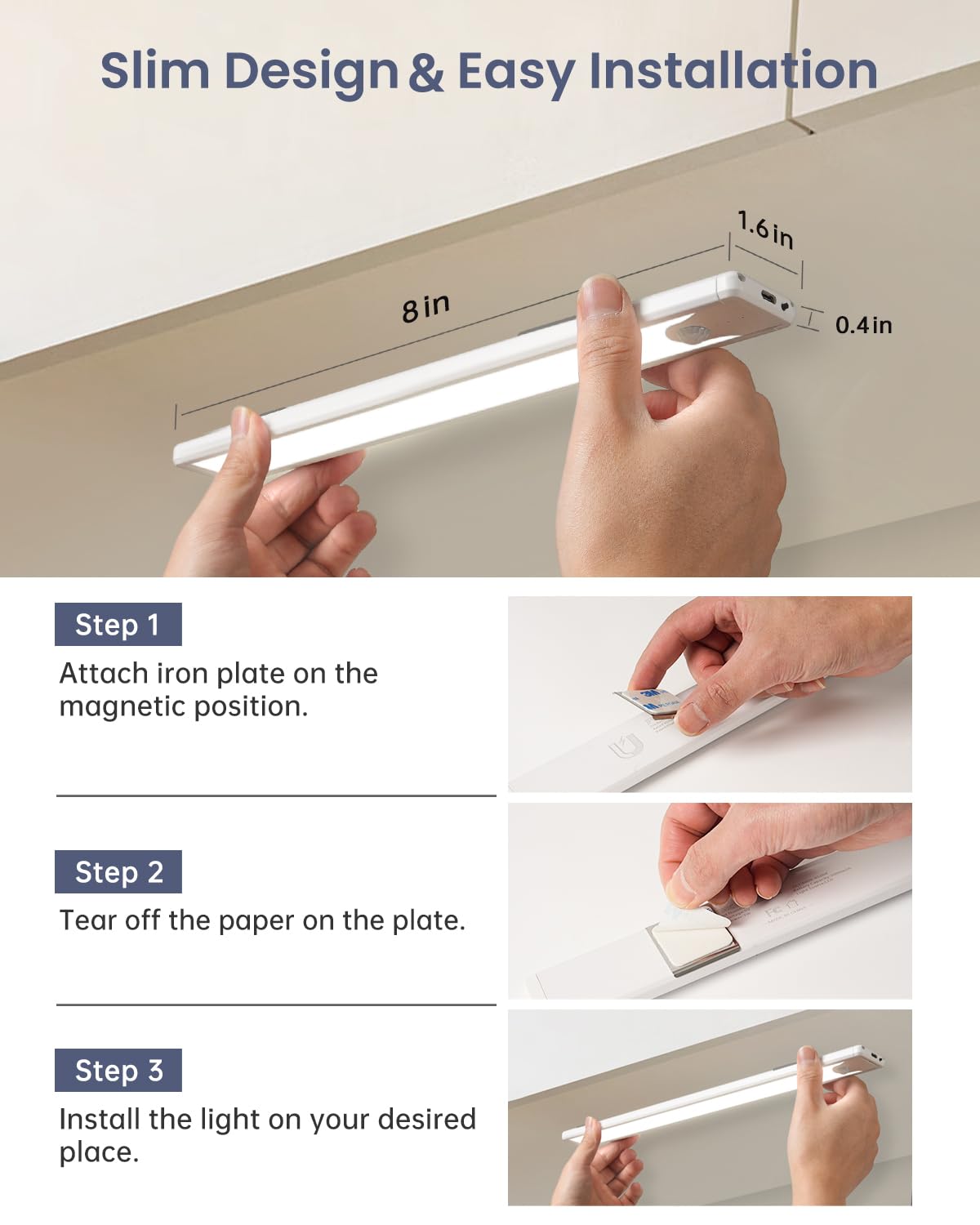 Pak Ideal for Kitchen, Bathroom, Closet or Wardrobe lighting.