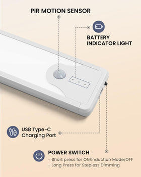 Pak Motion-Sensor Under-Cabinet Light activating automatically when approaching.