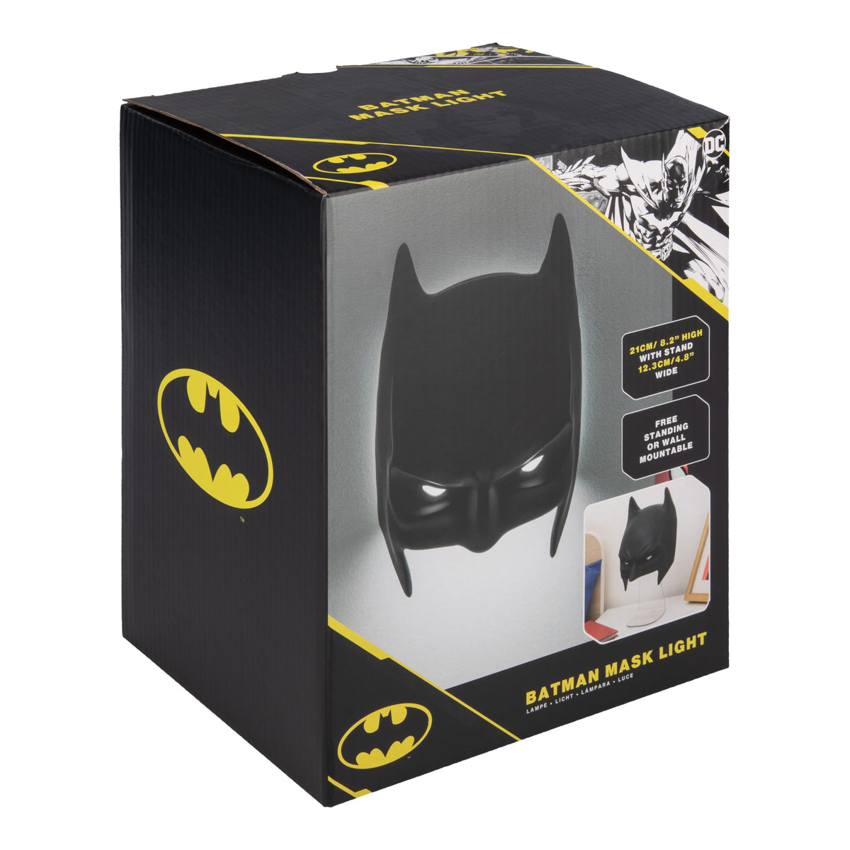 Paladone Batman Mask Light turned-off silhouette ideal for display.