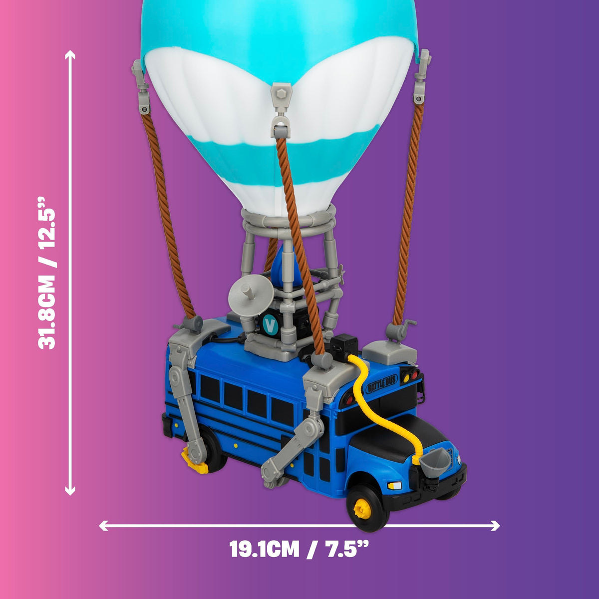Paladone Fortnite Battle Bus Light USB-powered setup for easy plug-and-play.
