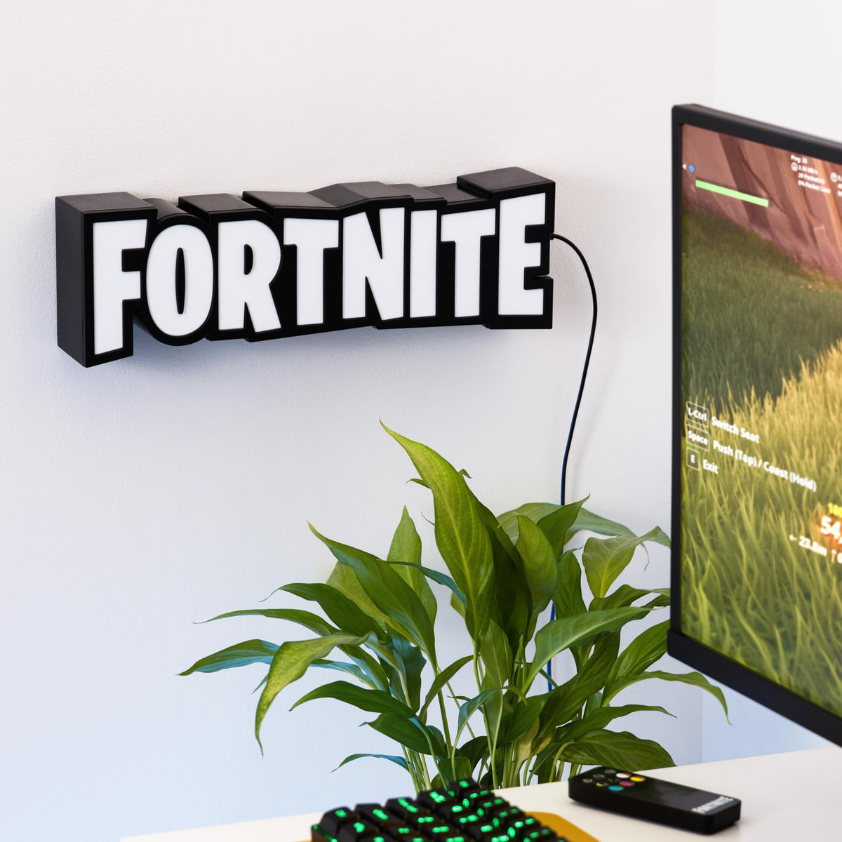 Paladone Fortnite RGB light color phase for customizable mood.
