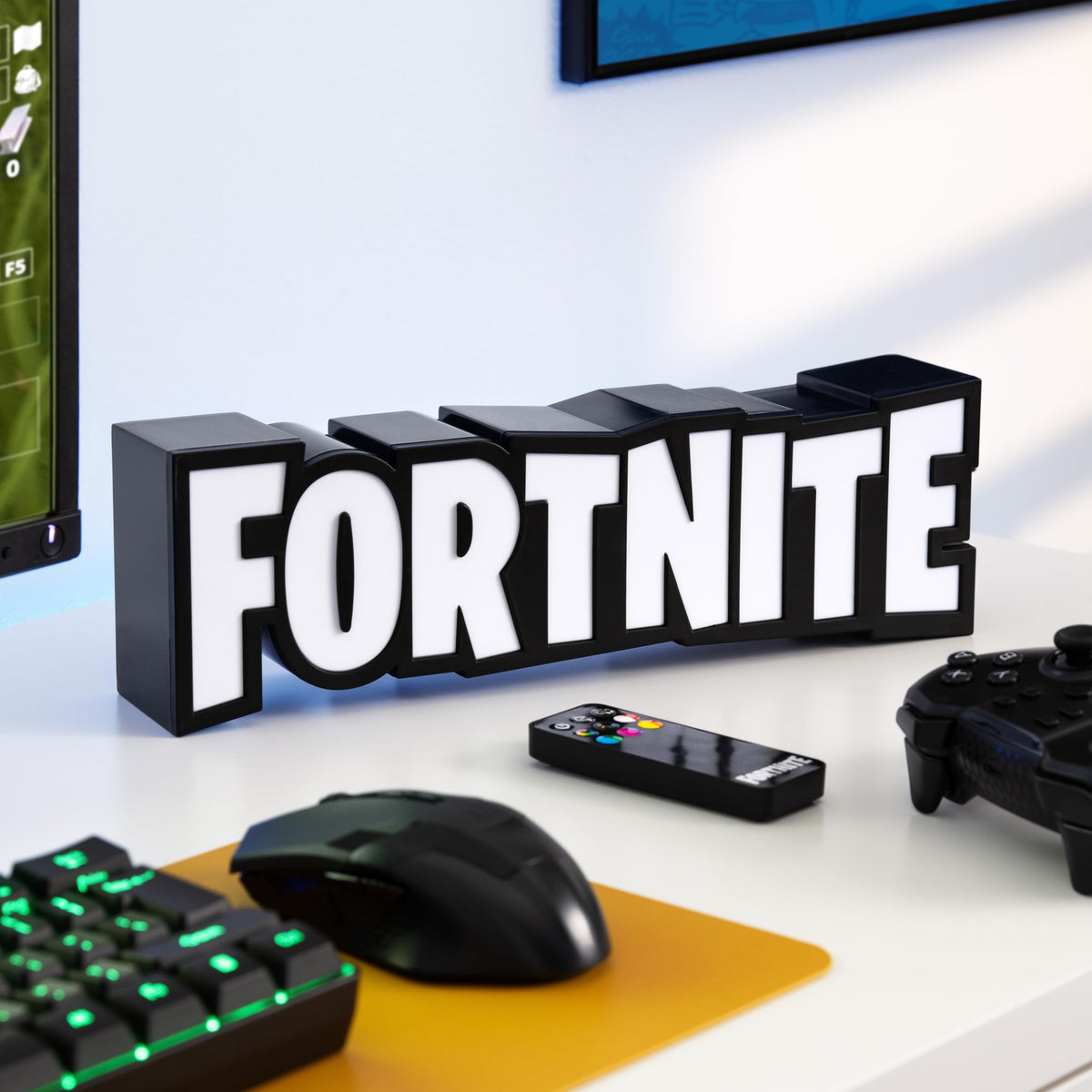 Paladone Fortnite RGB light color selection for personalized hues.