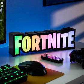 Paladone Fortnite RGB light desk display for focused gaming lighting.
